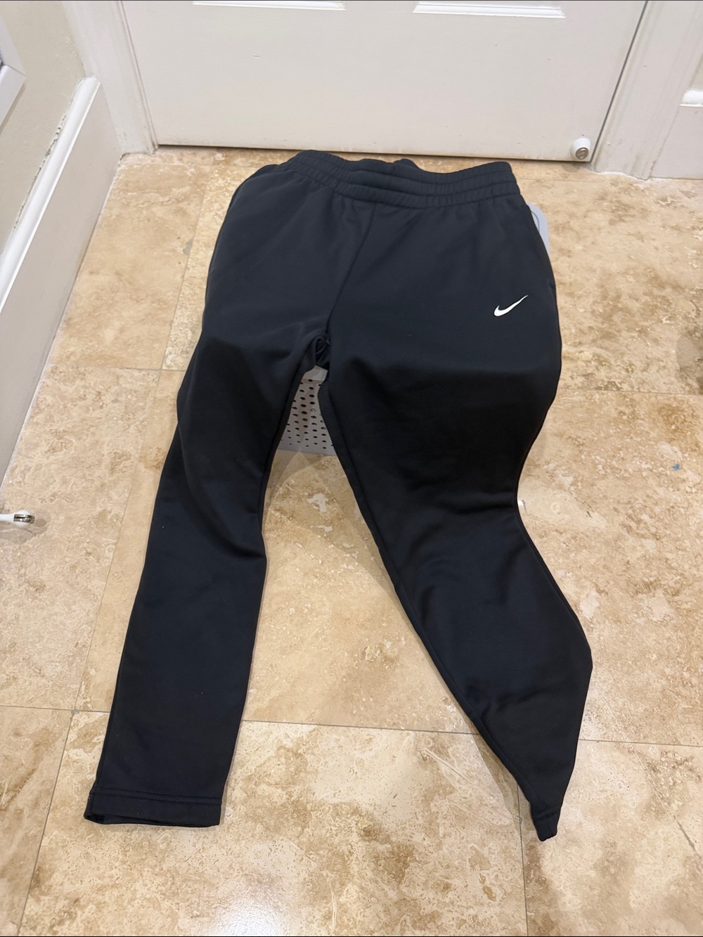 Nike Kids Black Jogger Pants with White Swoosh